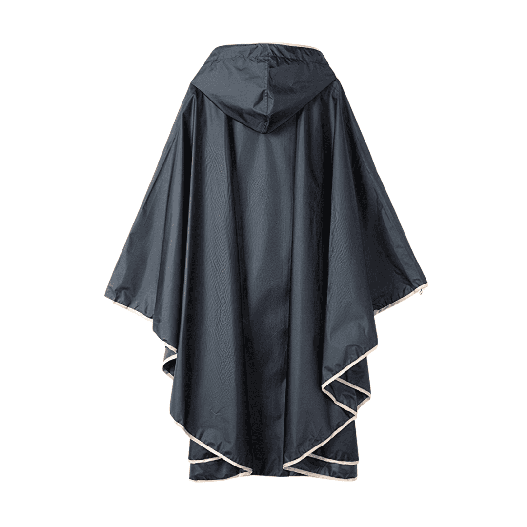 poncho noir pluie