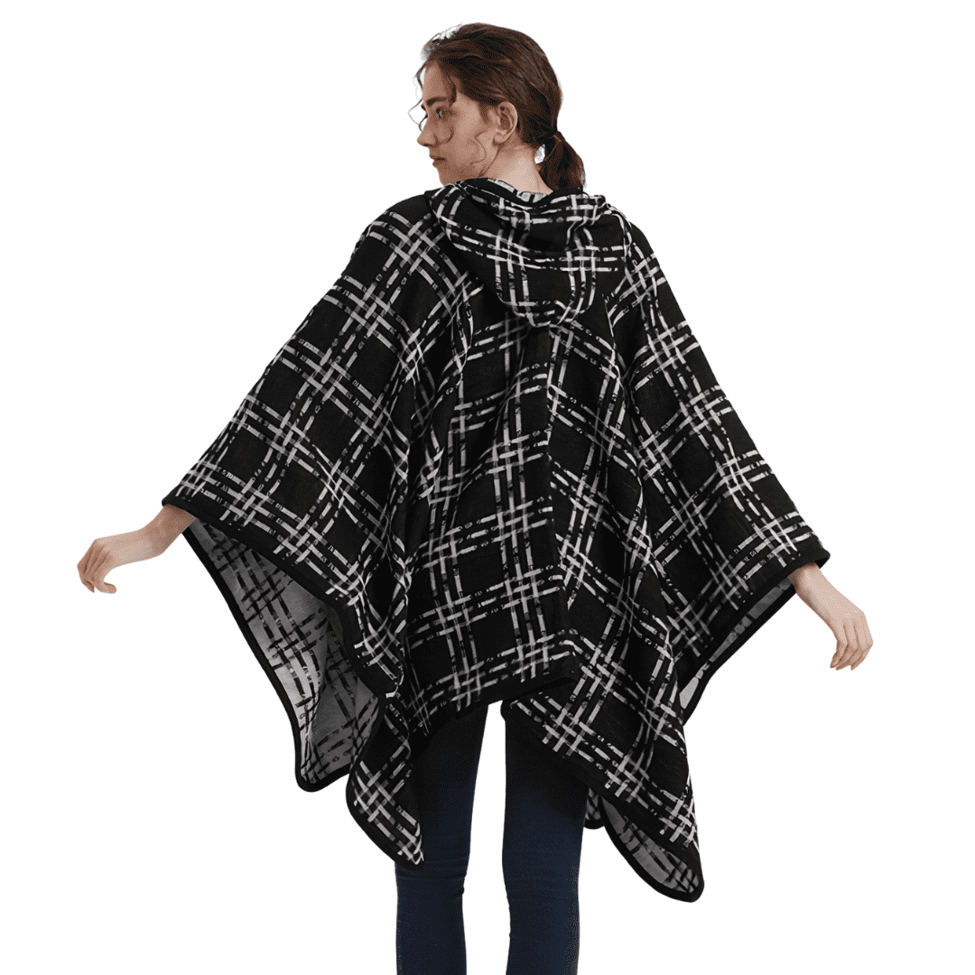 cape poncho capuche femme