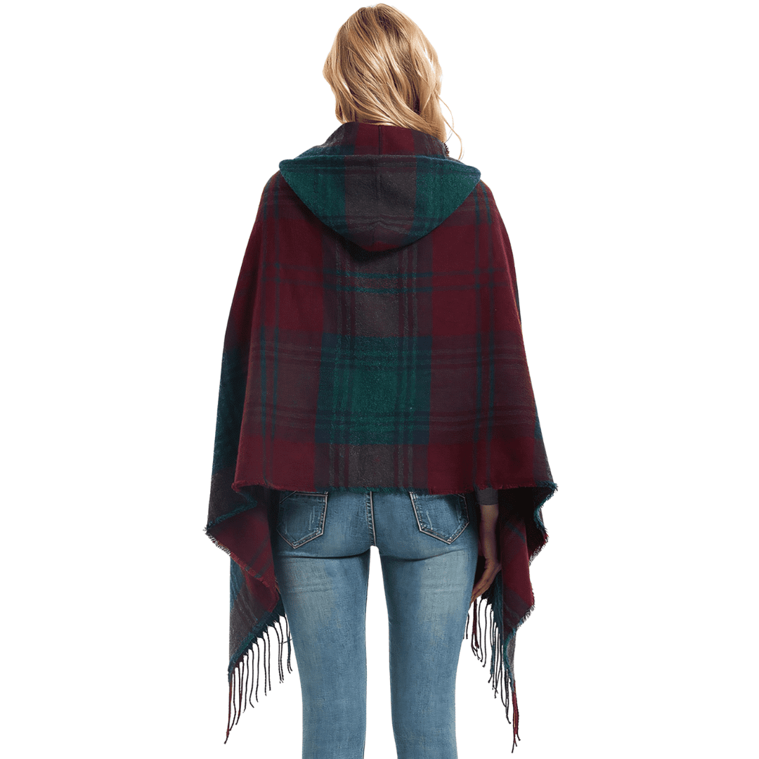 cape poncho femme a capuche