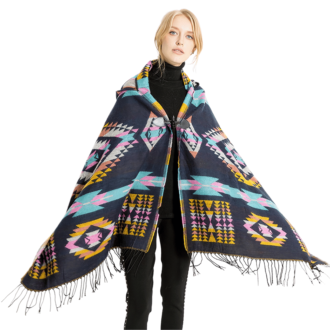 cape poncho femme avec capuche