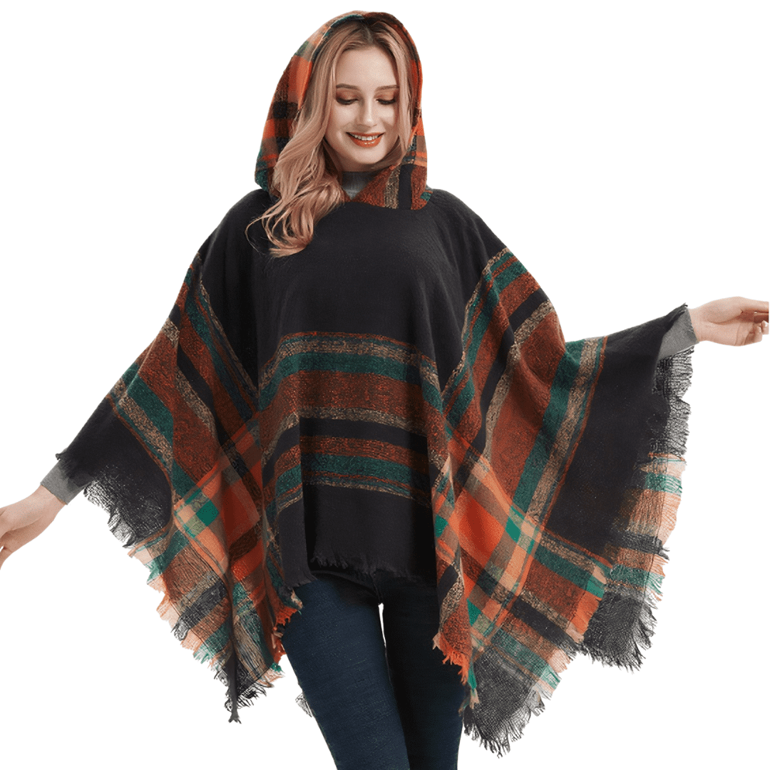 cape poncho femme avec capuche