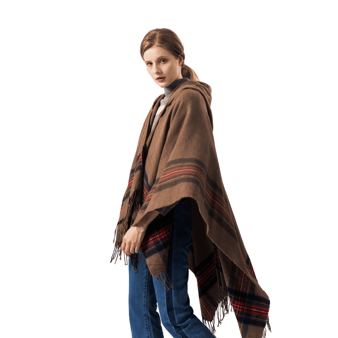 cape poncho femme avec capuche