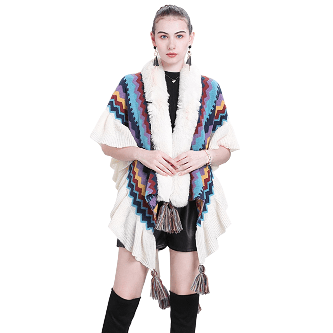 cape poncho femme laine