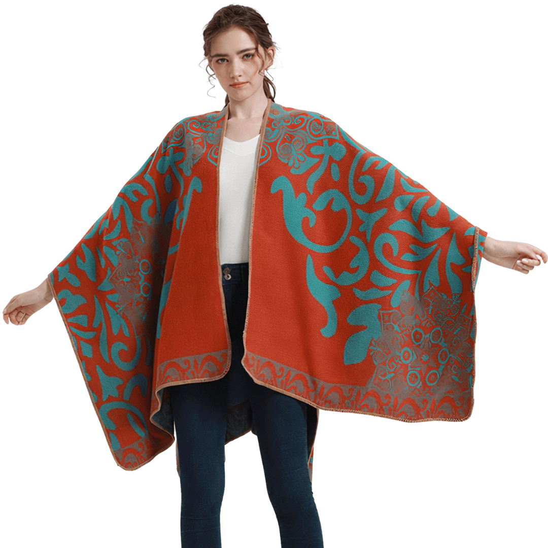 cape poncho femme laine