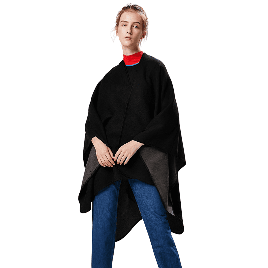 cape poncho noir