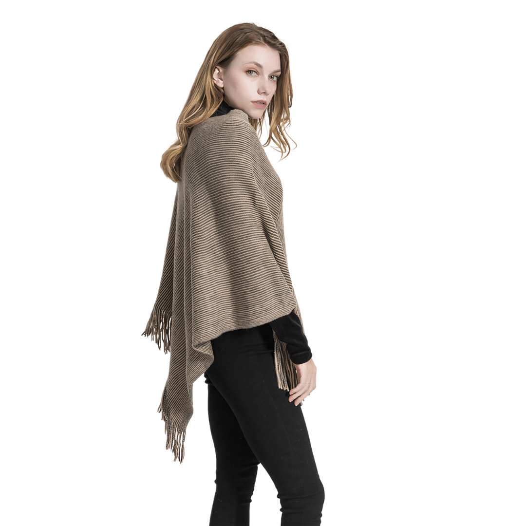 gilet poncho femme beige