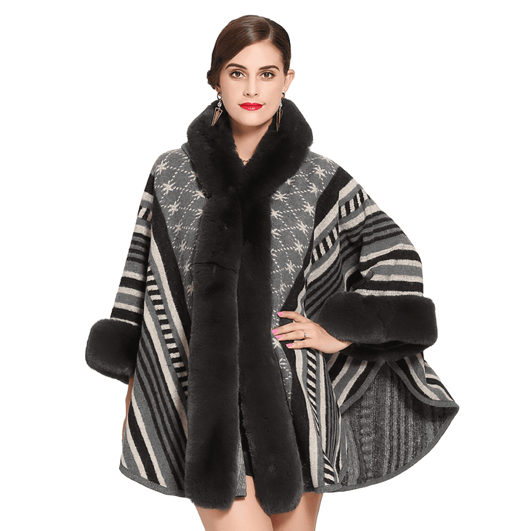 manteau poncho noir