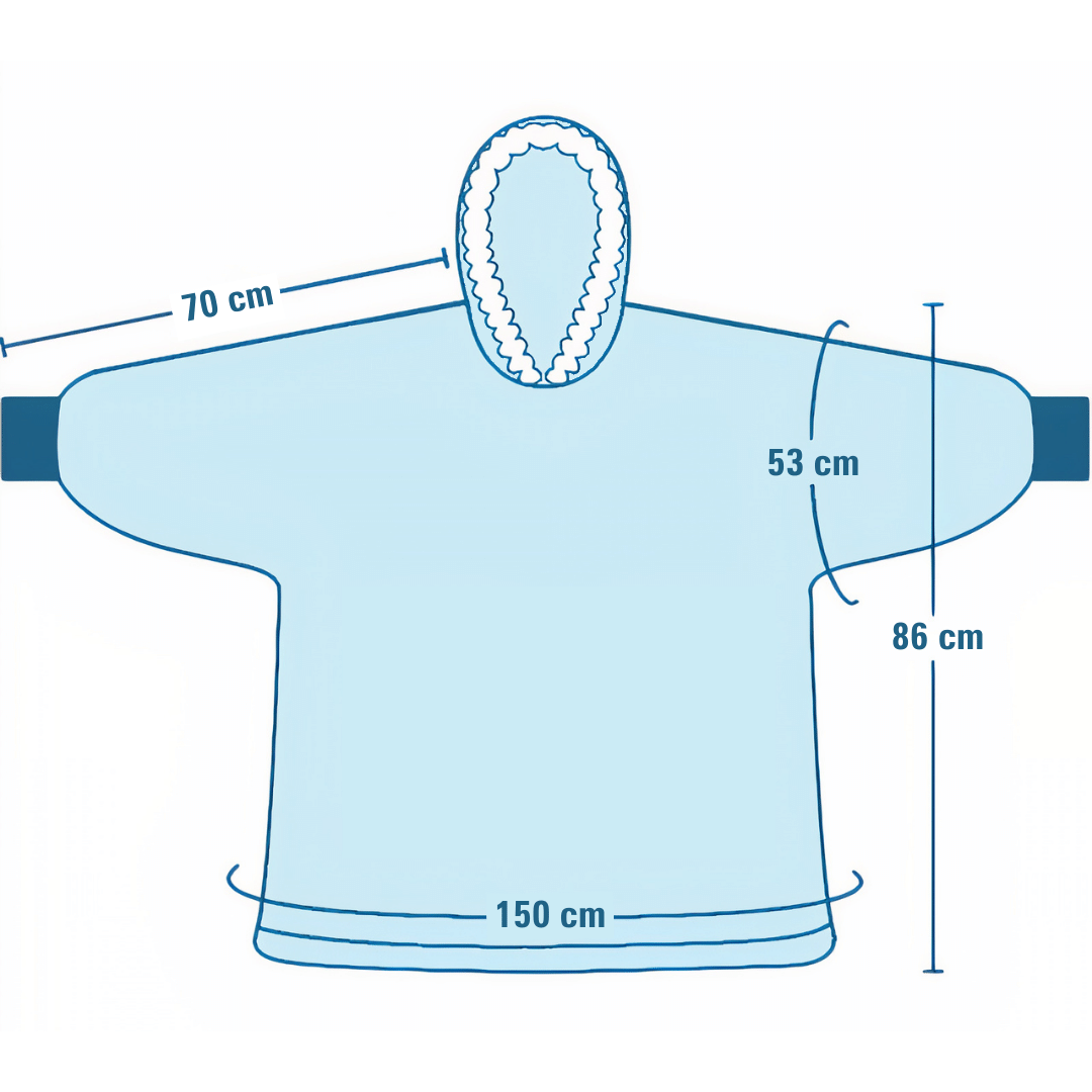 plaid polaire poncho dimensions