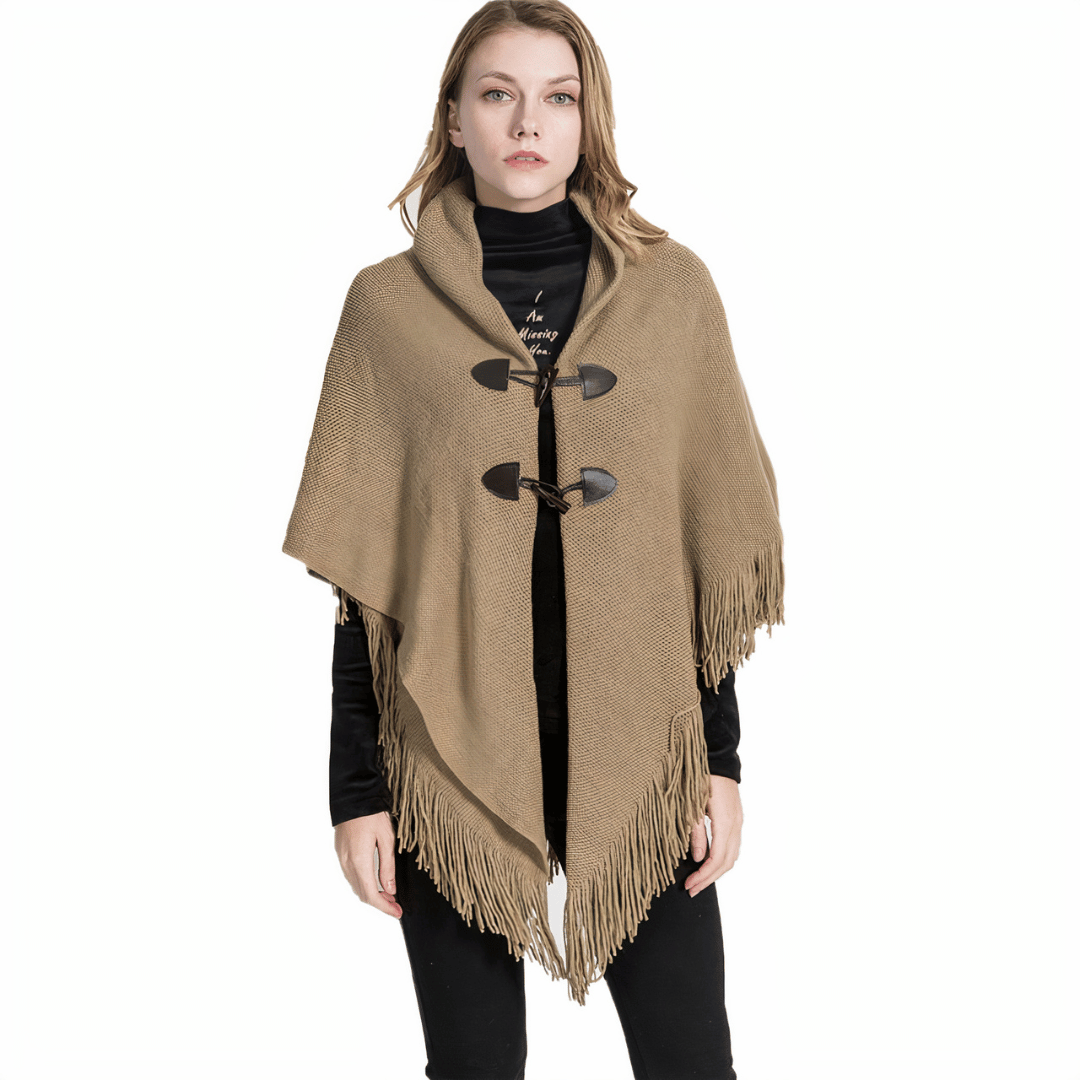 poncho a frange femme