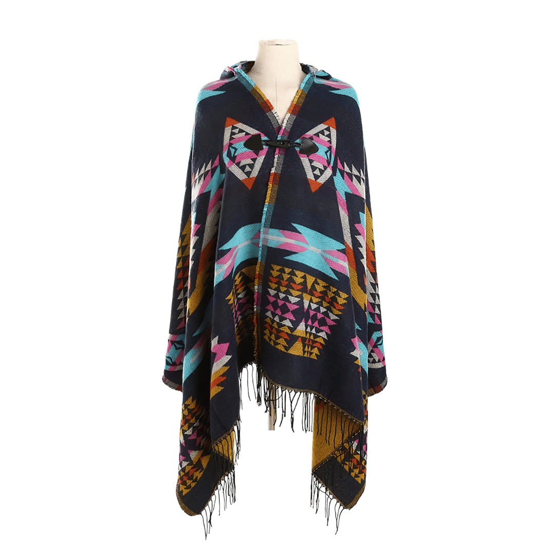 poncho avec capuche femme