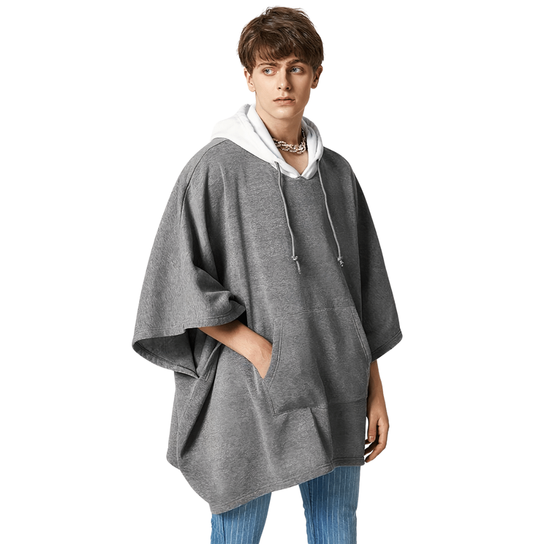 poncho avec capuche homme