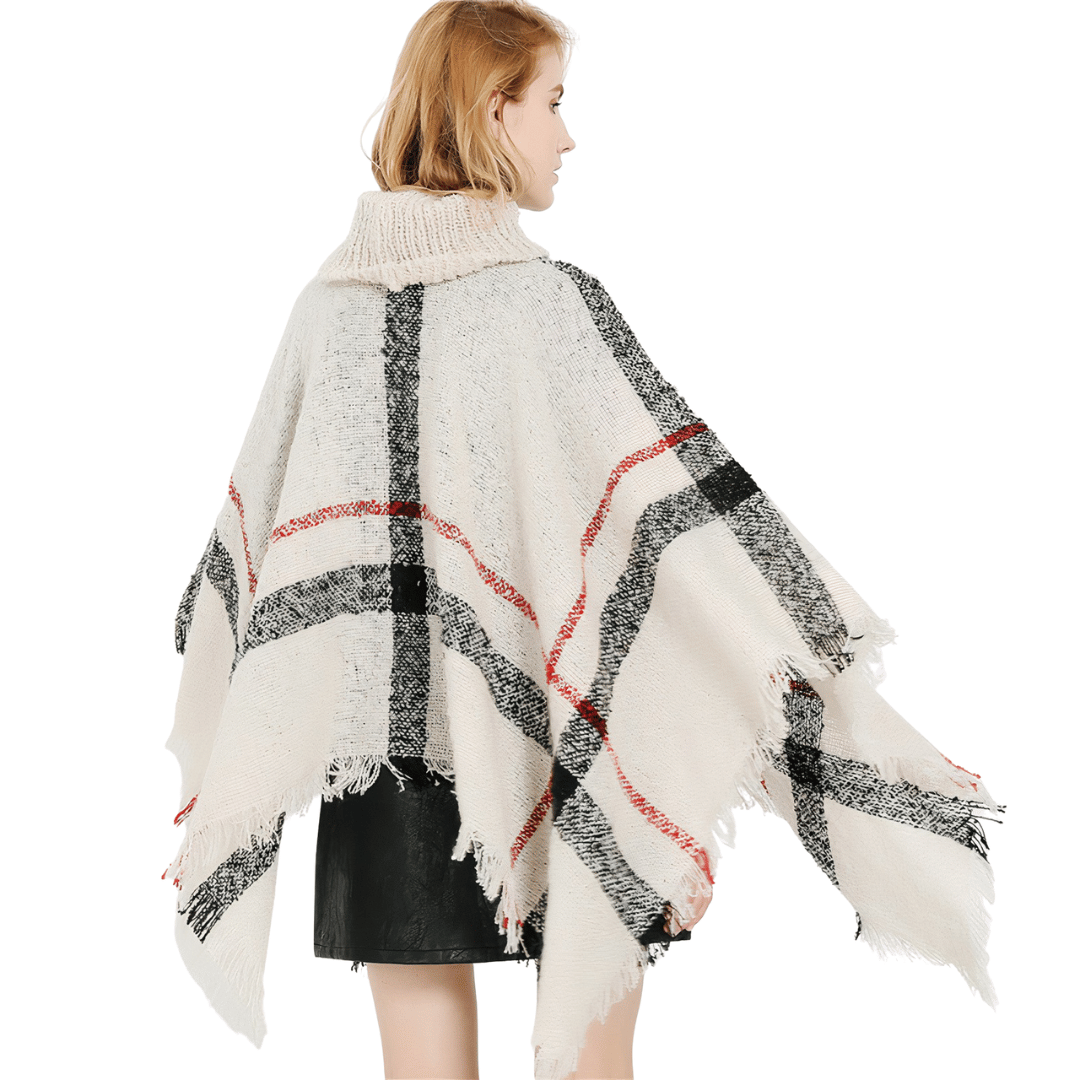 poncho avec col roulé femme moderne