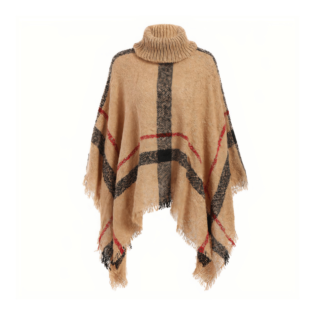 poncho avec col roulé femme