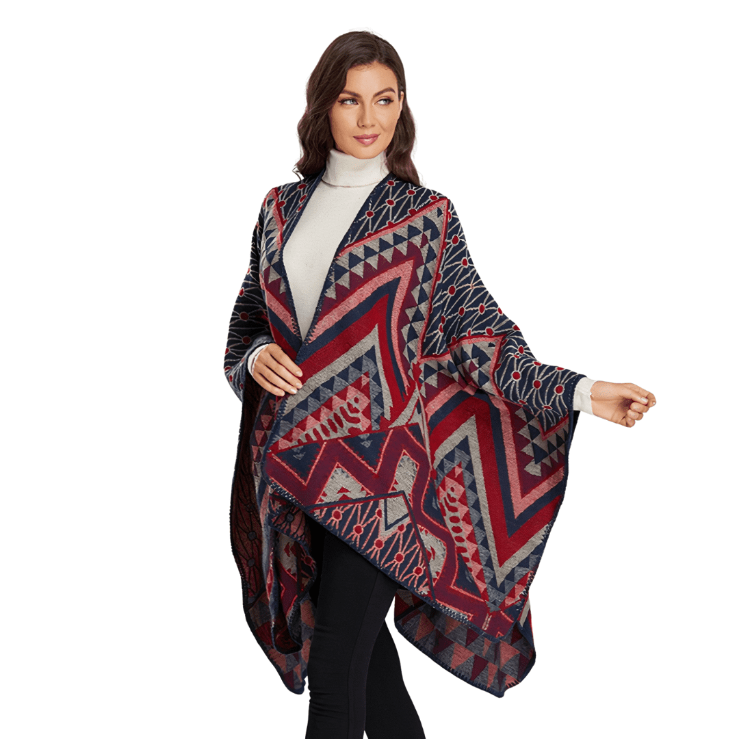 poncho cape femme laine