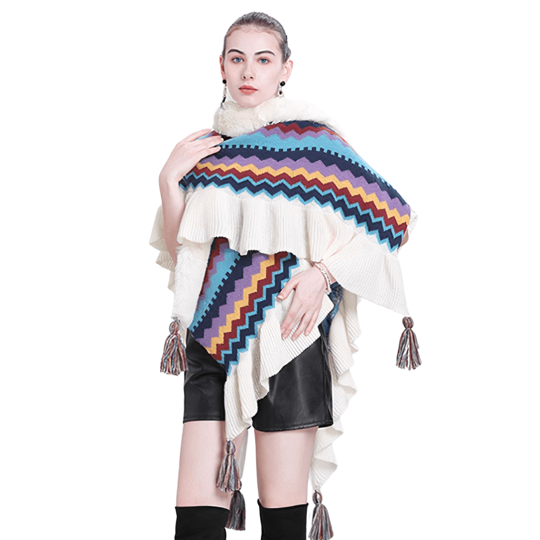 poncho cape femme laine