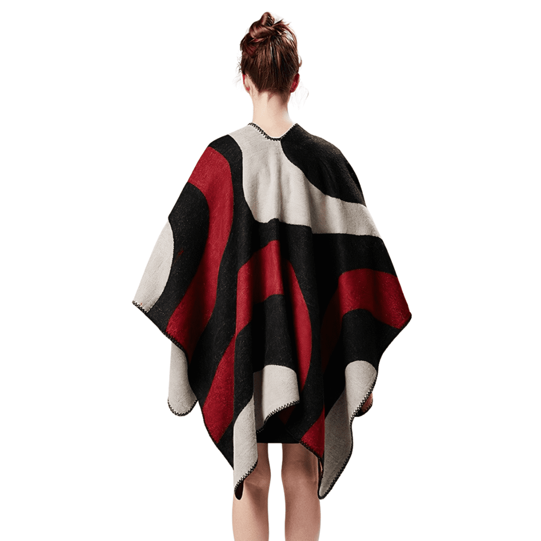 poncho cape femme ouvert