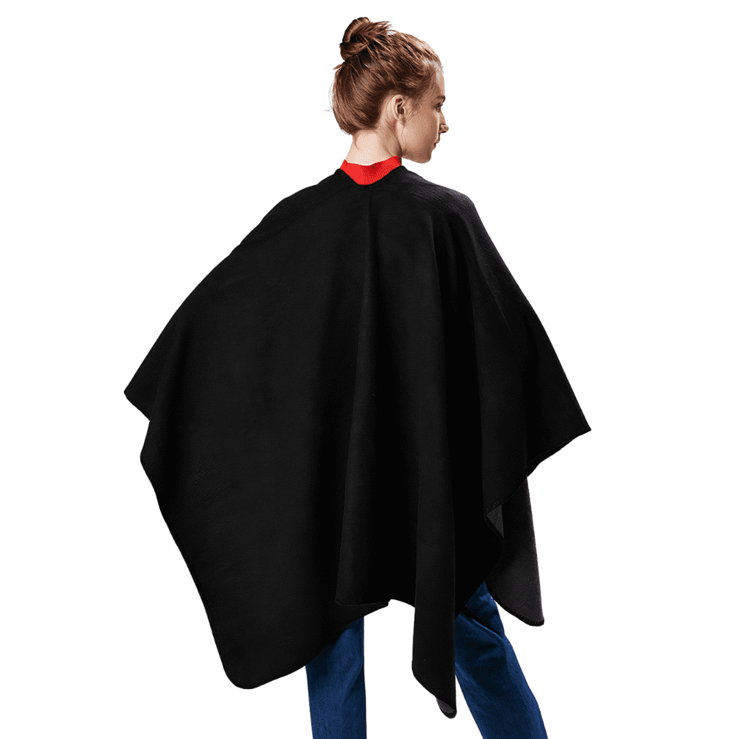 poncho cape noir