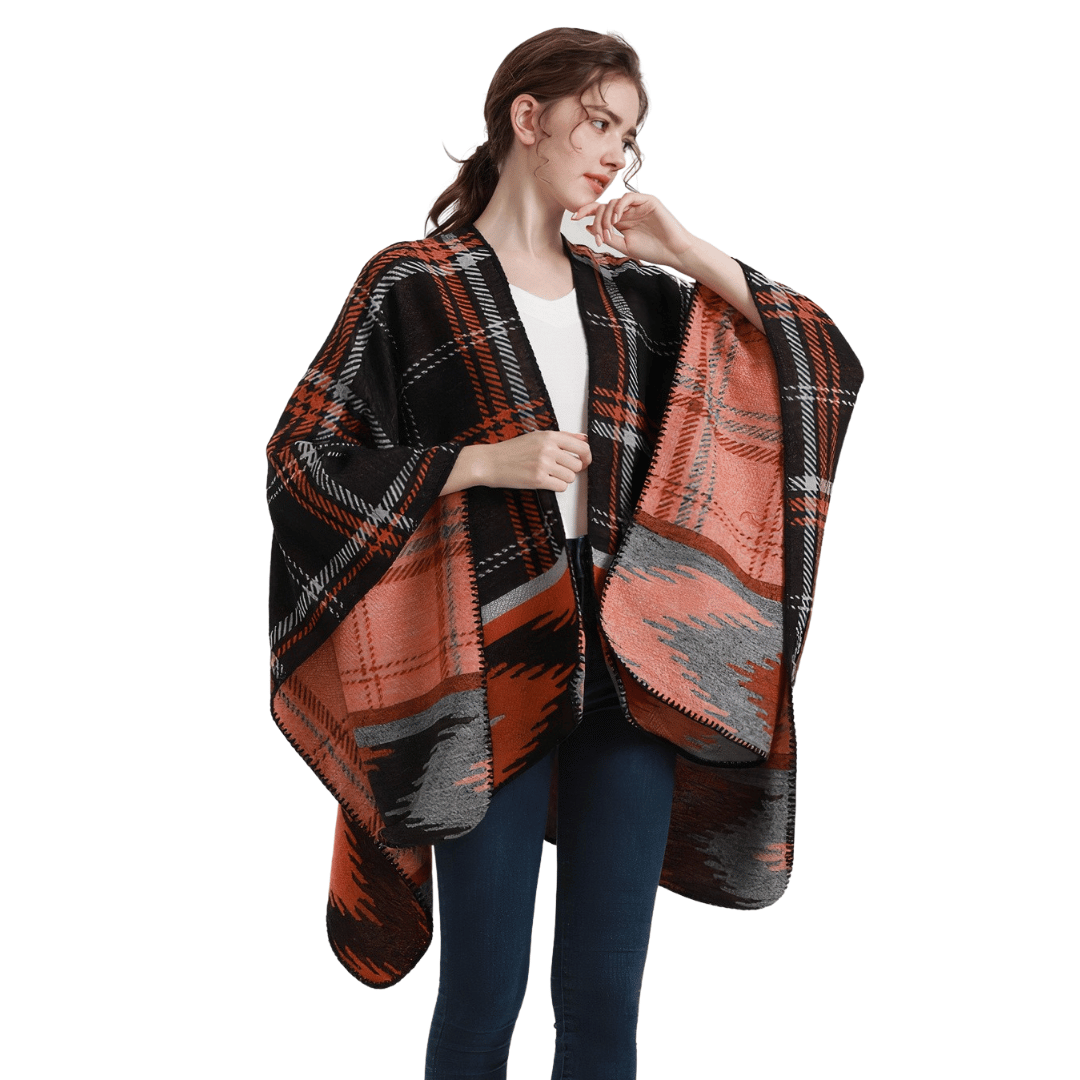 poncho carreaux