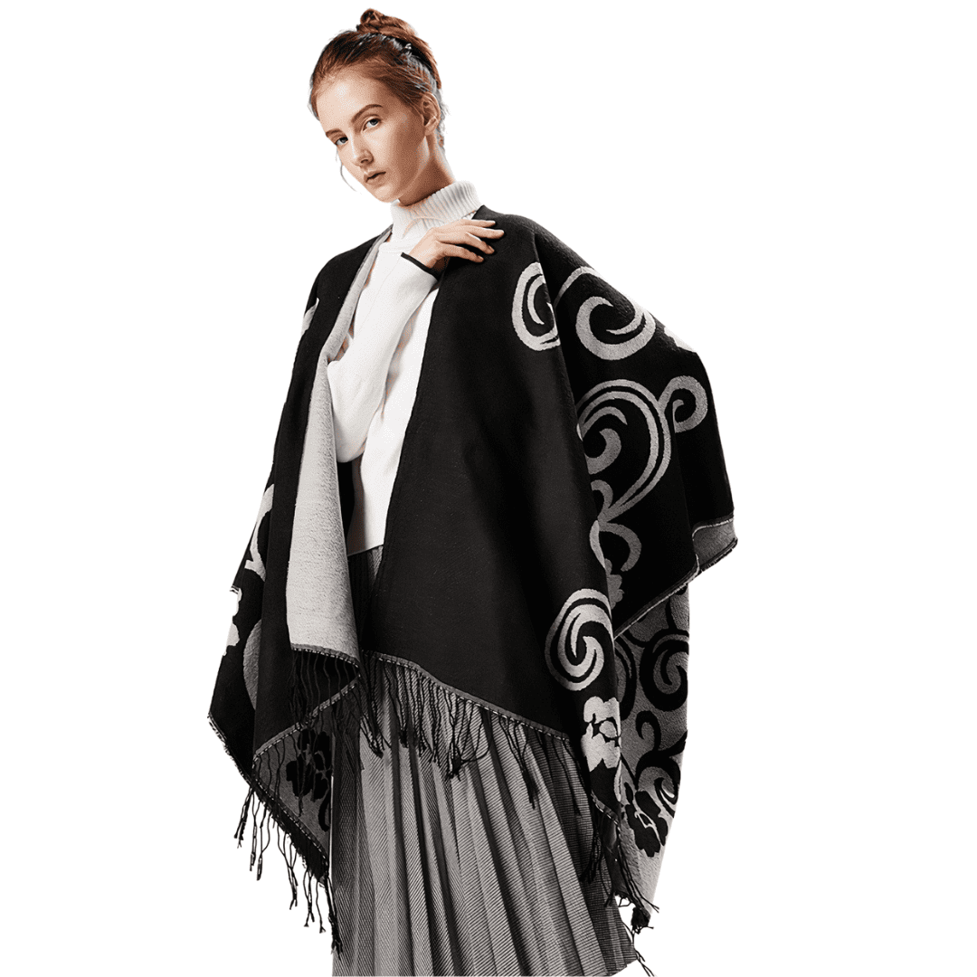 poncho chale femme chaud
