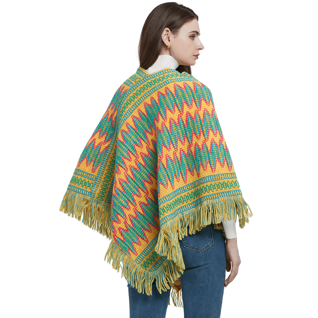 poncho coloré femme