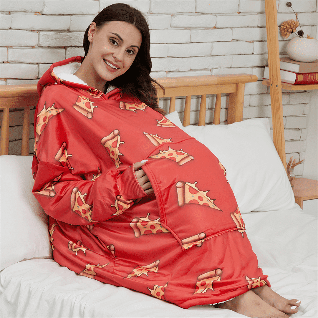 poncho d'intérieur en polaire long