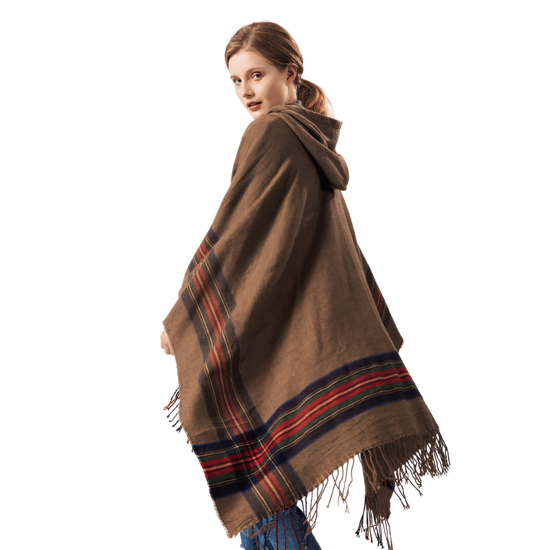 poncho femme a capuche