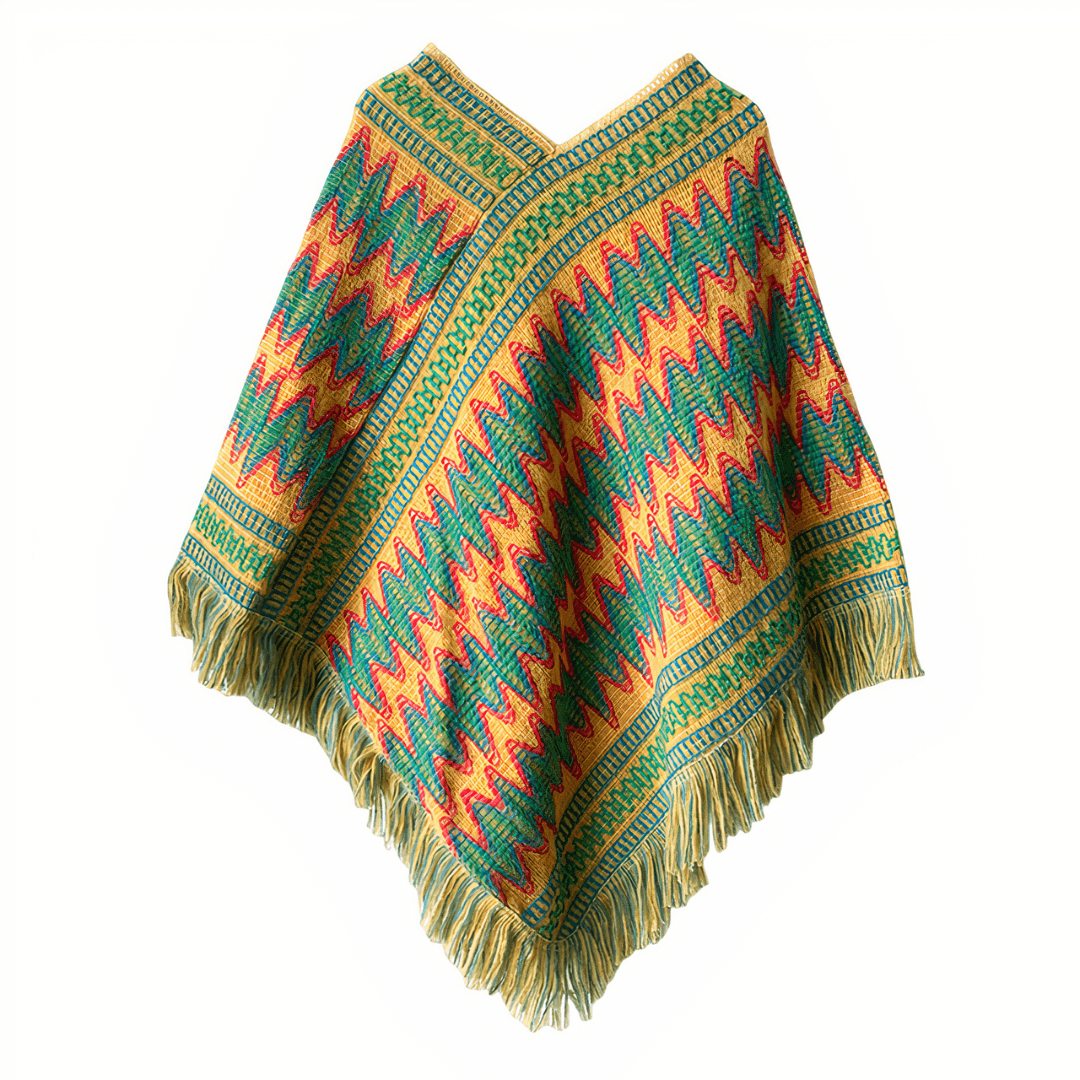 poncho femme coloré