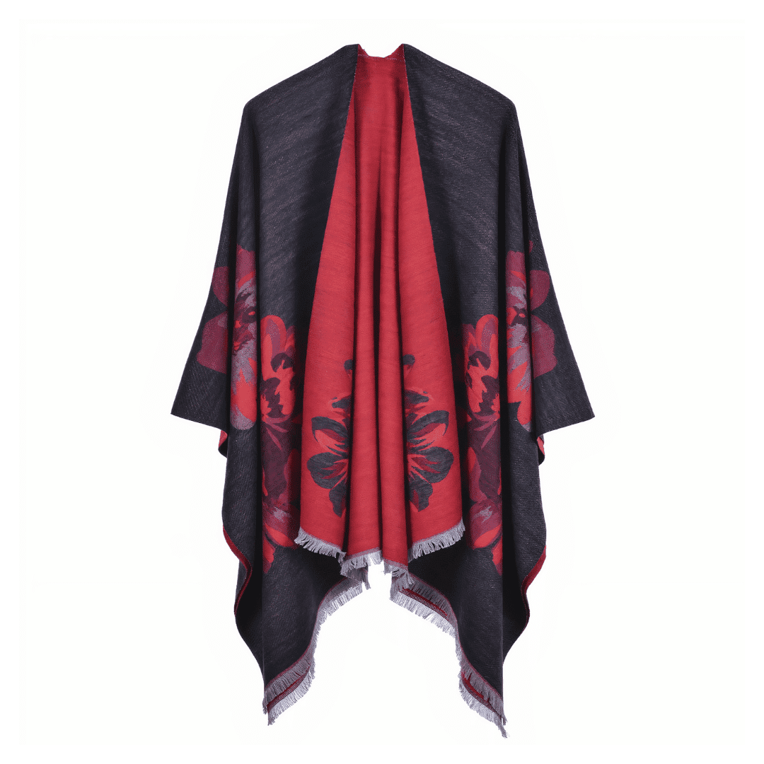 poncho femme fleuri