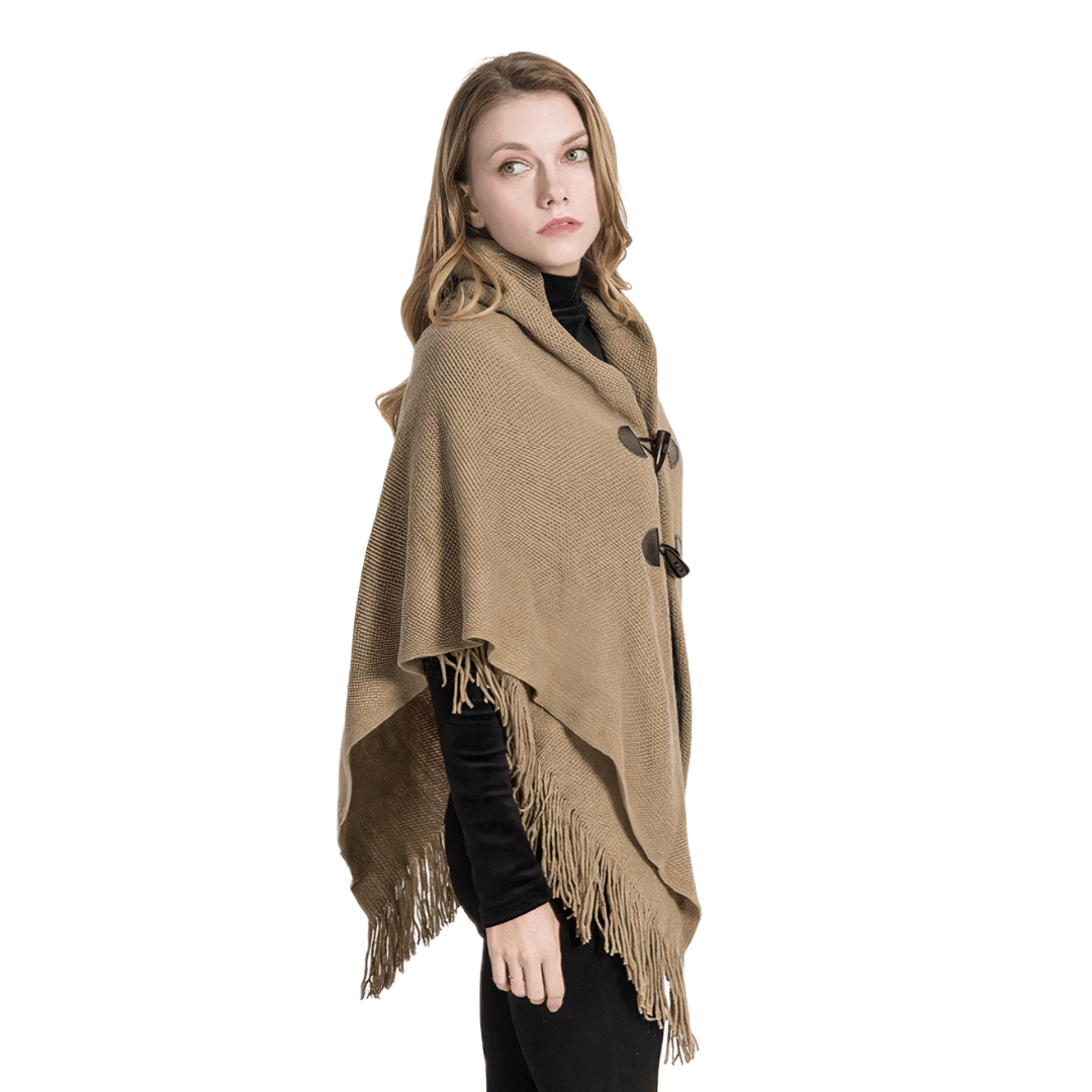 poncho femme frange