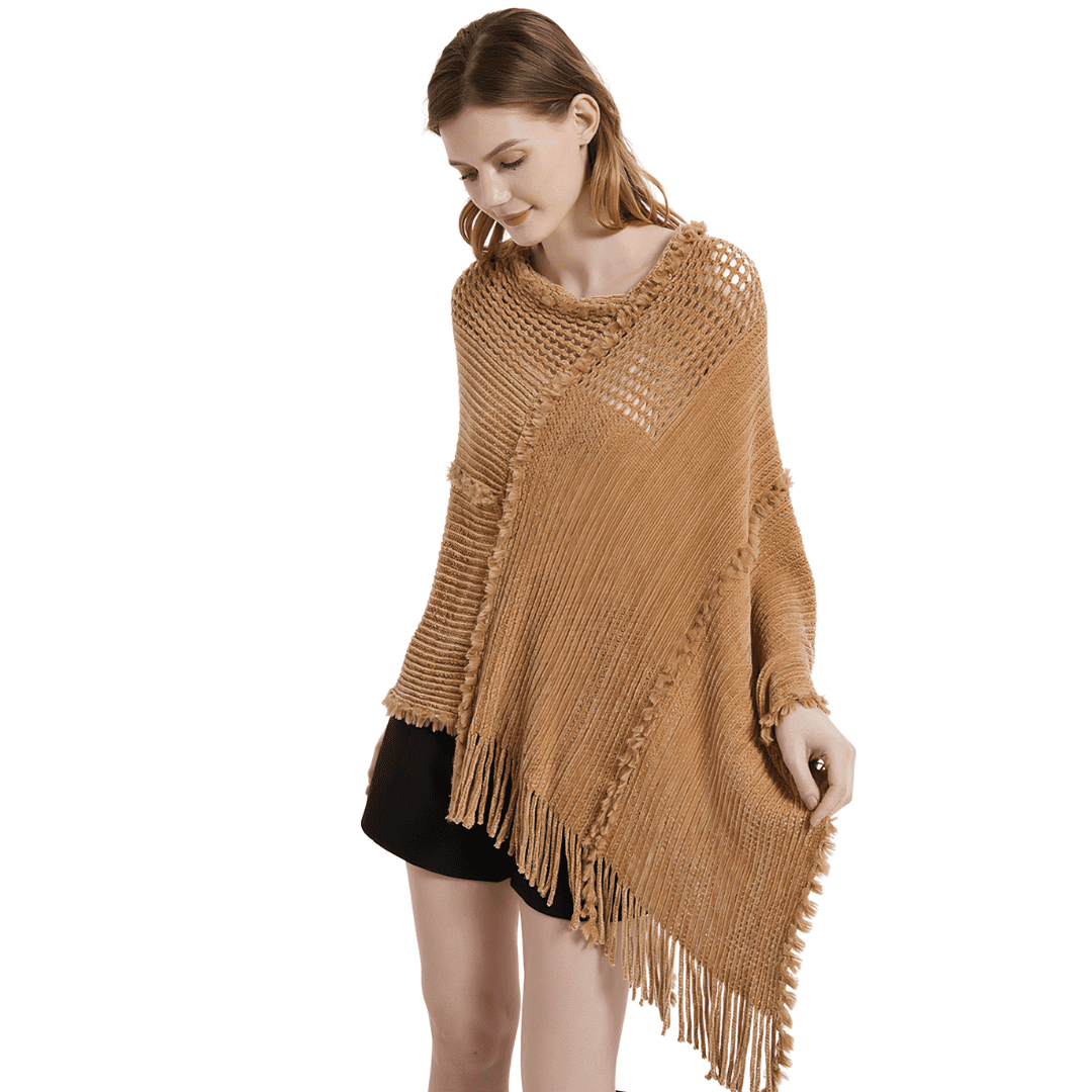 poncho femme grosse maille