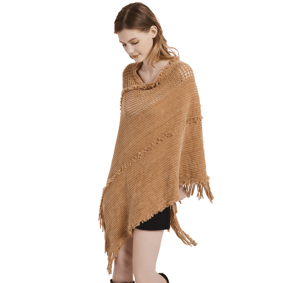 poncho femme maille