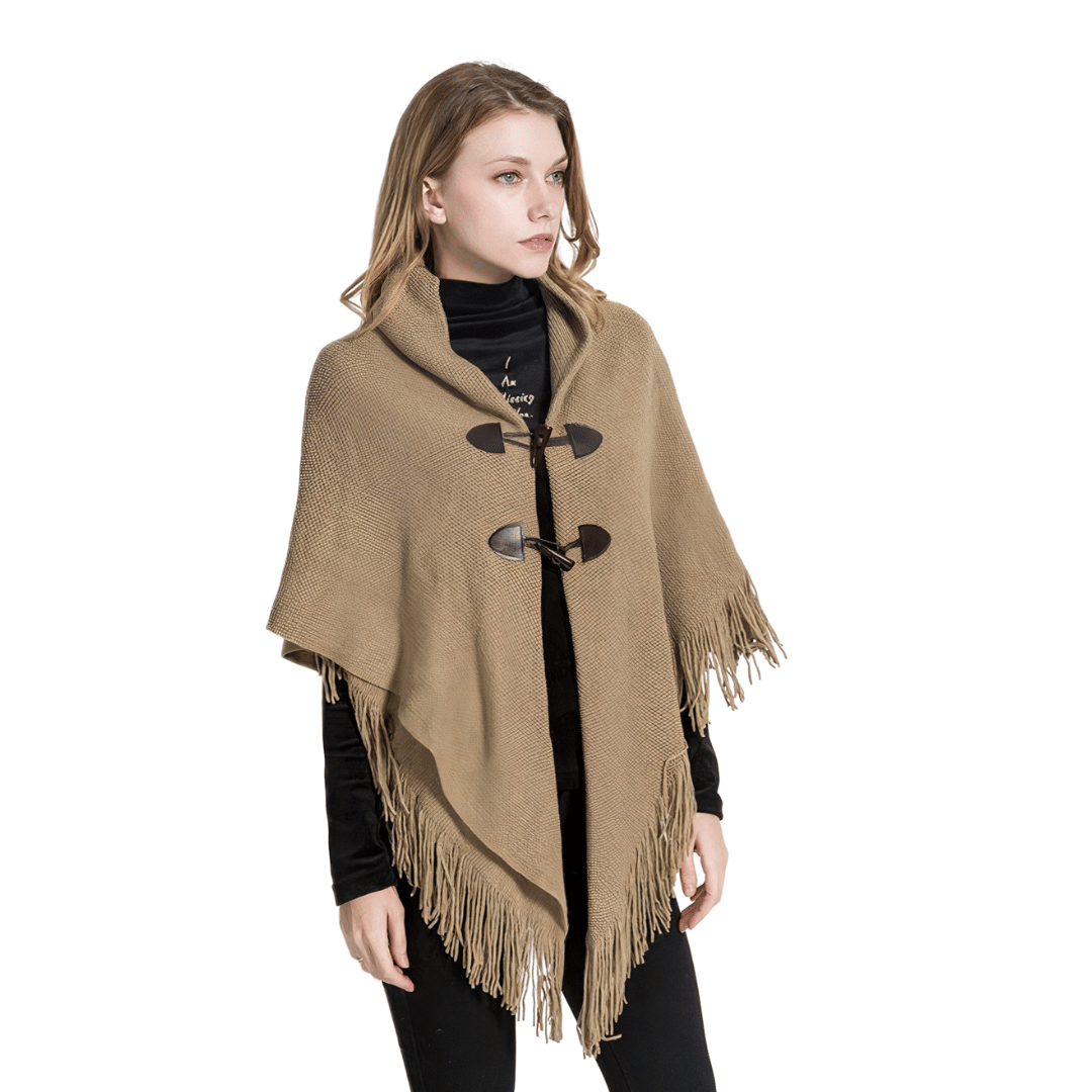 poncho franges femme