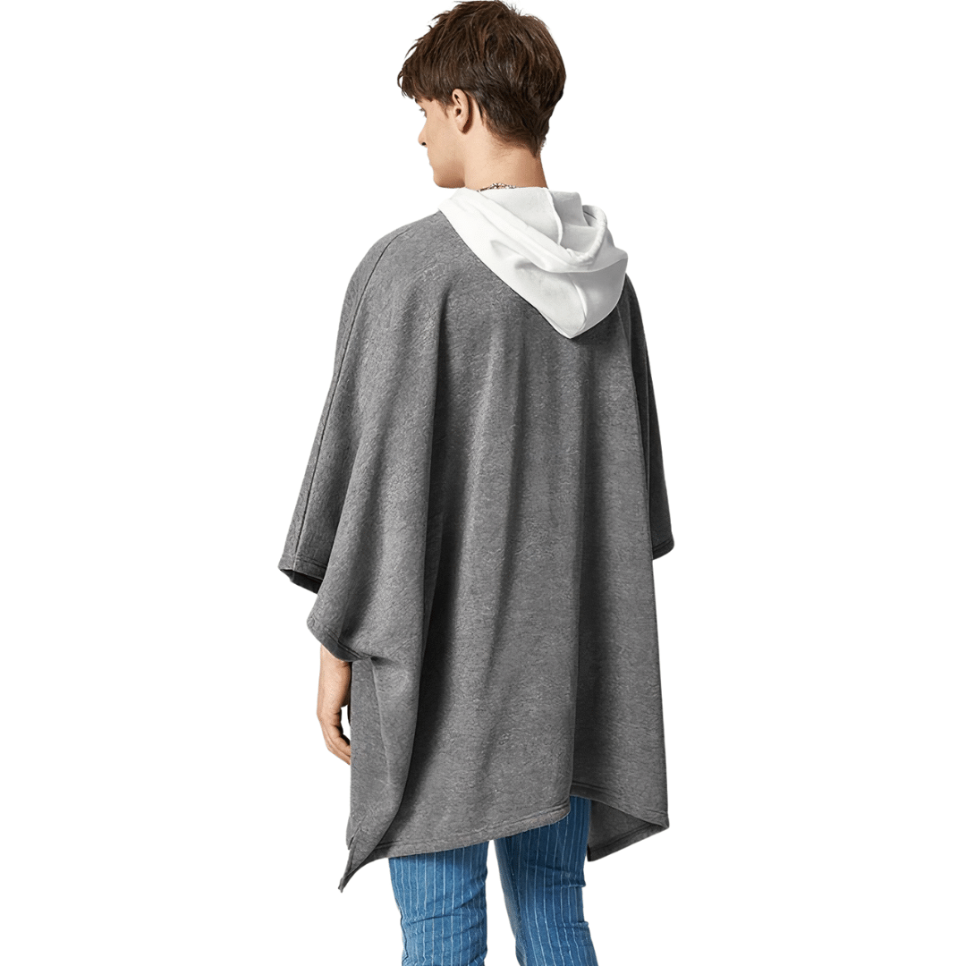 poncho homme capuche coupe vent