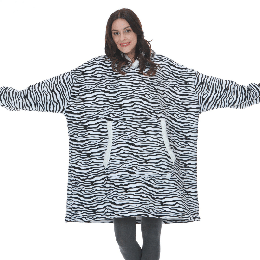 poncho plaid zebre