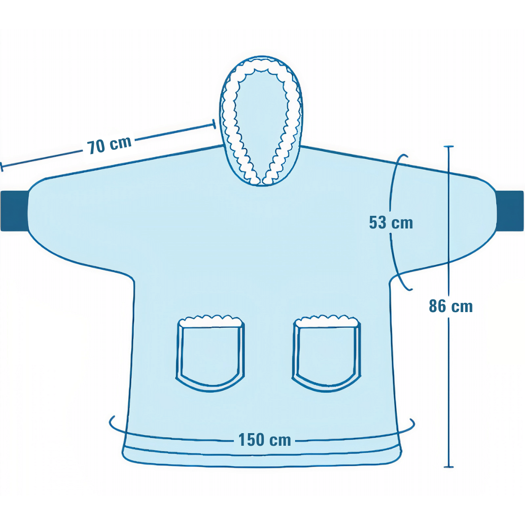 poncho polaire capuche dimensions