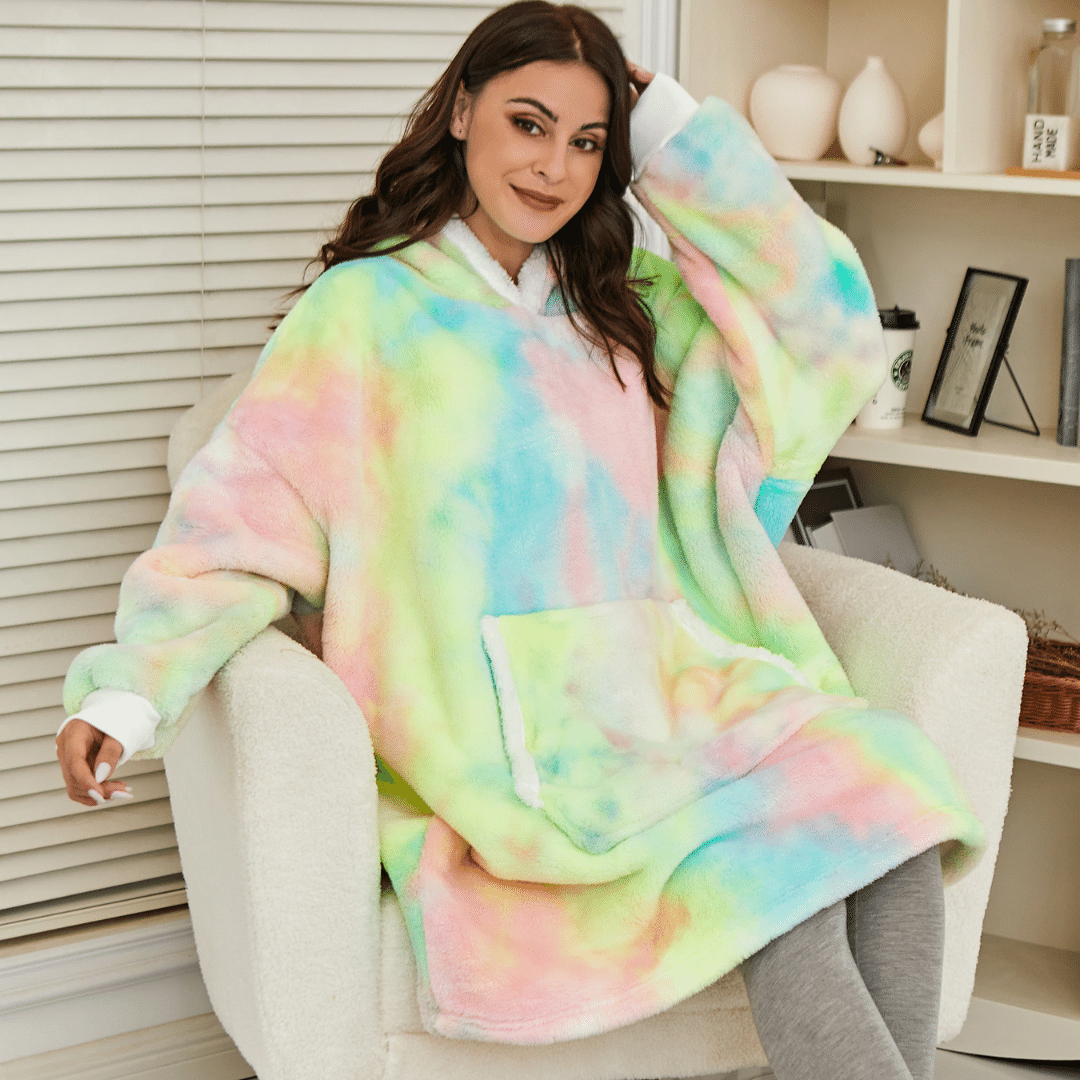 poncho polaire plaid femme