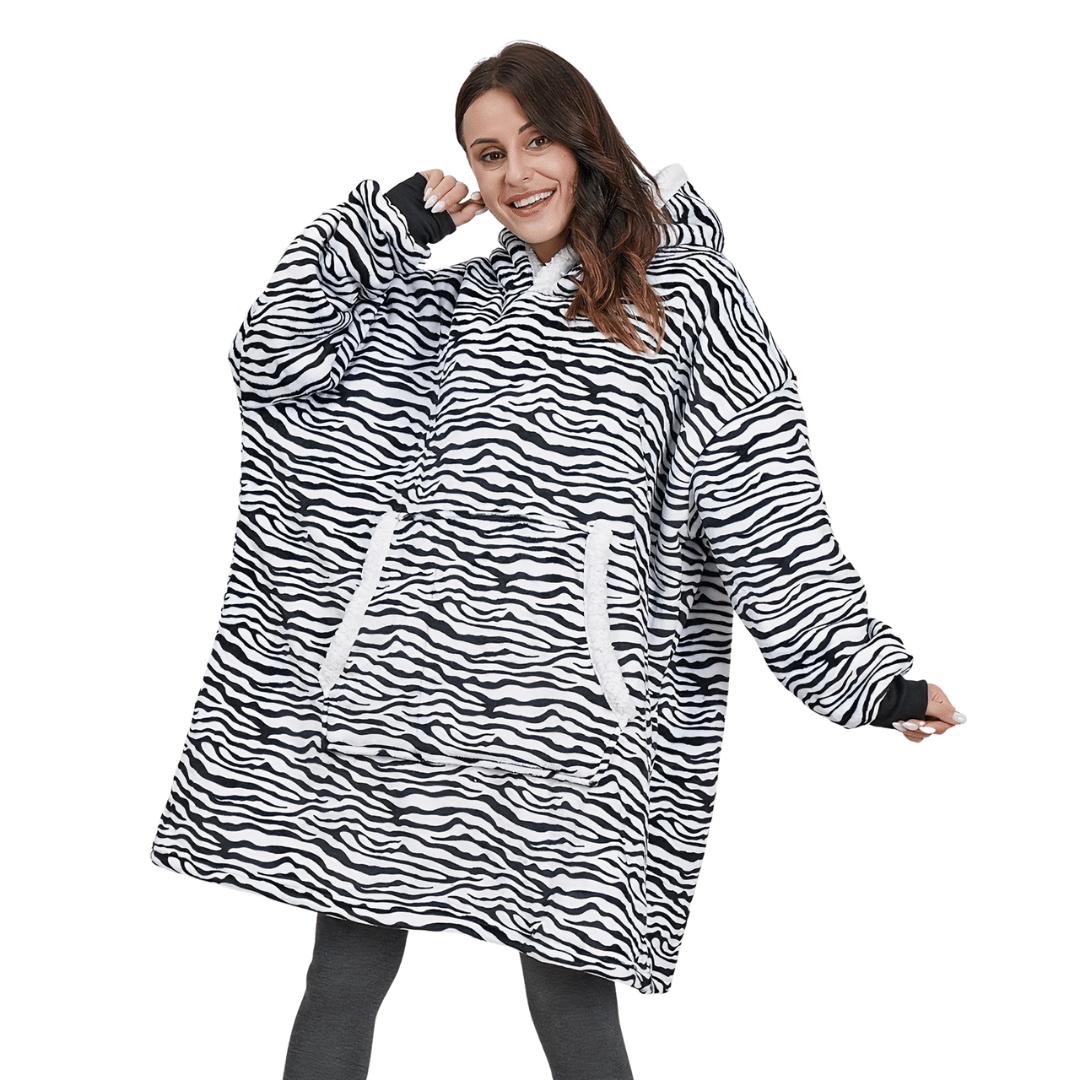 poncho polaire zebre