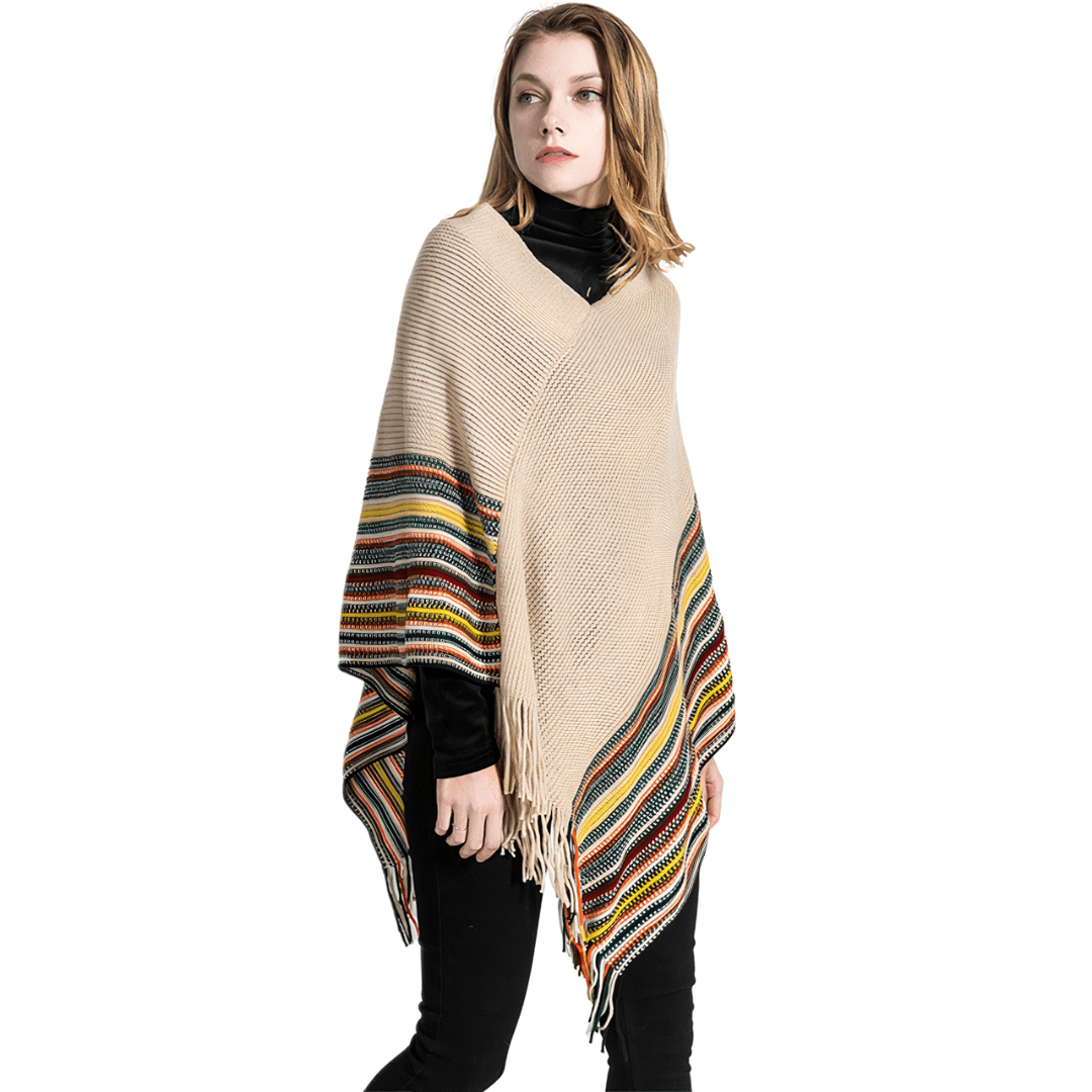 pull poncho beige