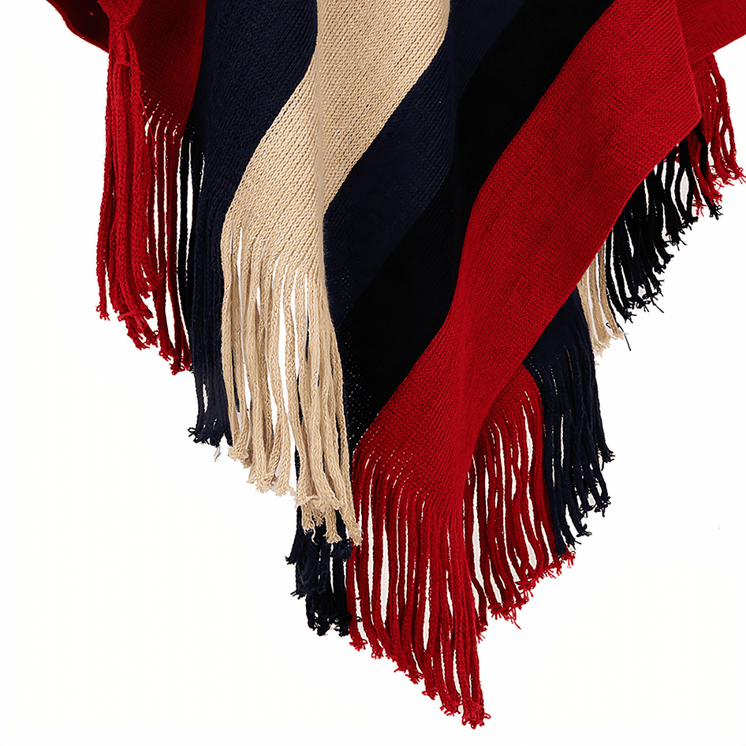 pull poncho cachemire col v