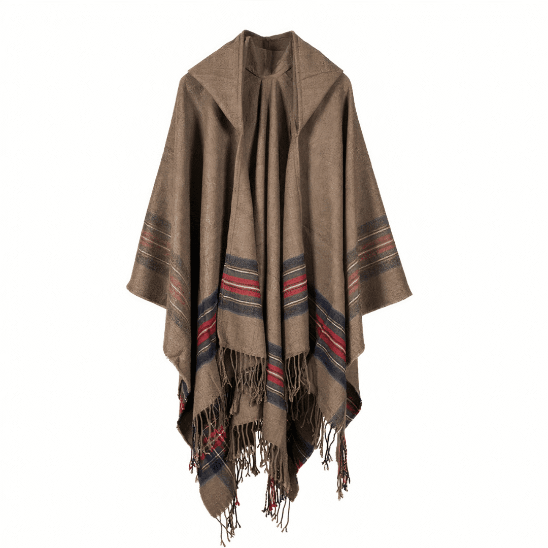 cape poncho a capuche femme