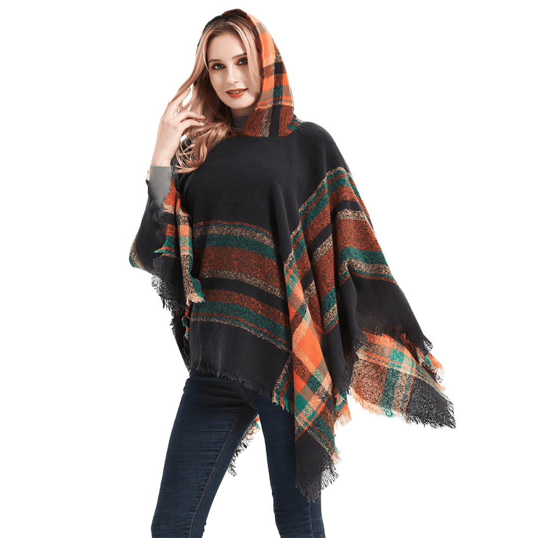 cape poncho capuche femme