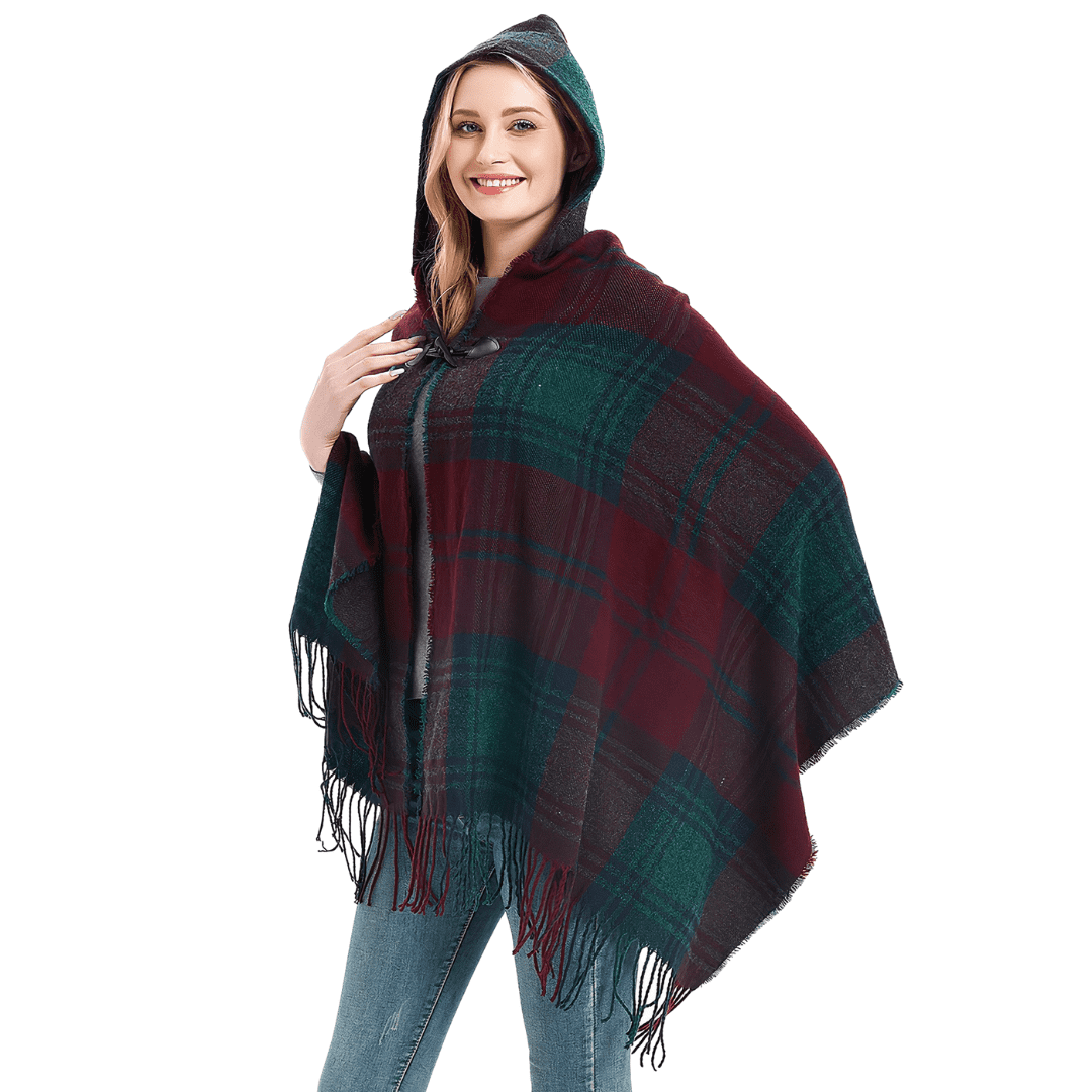 cape poncho capuche femme