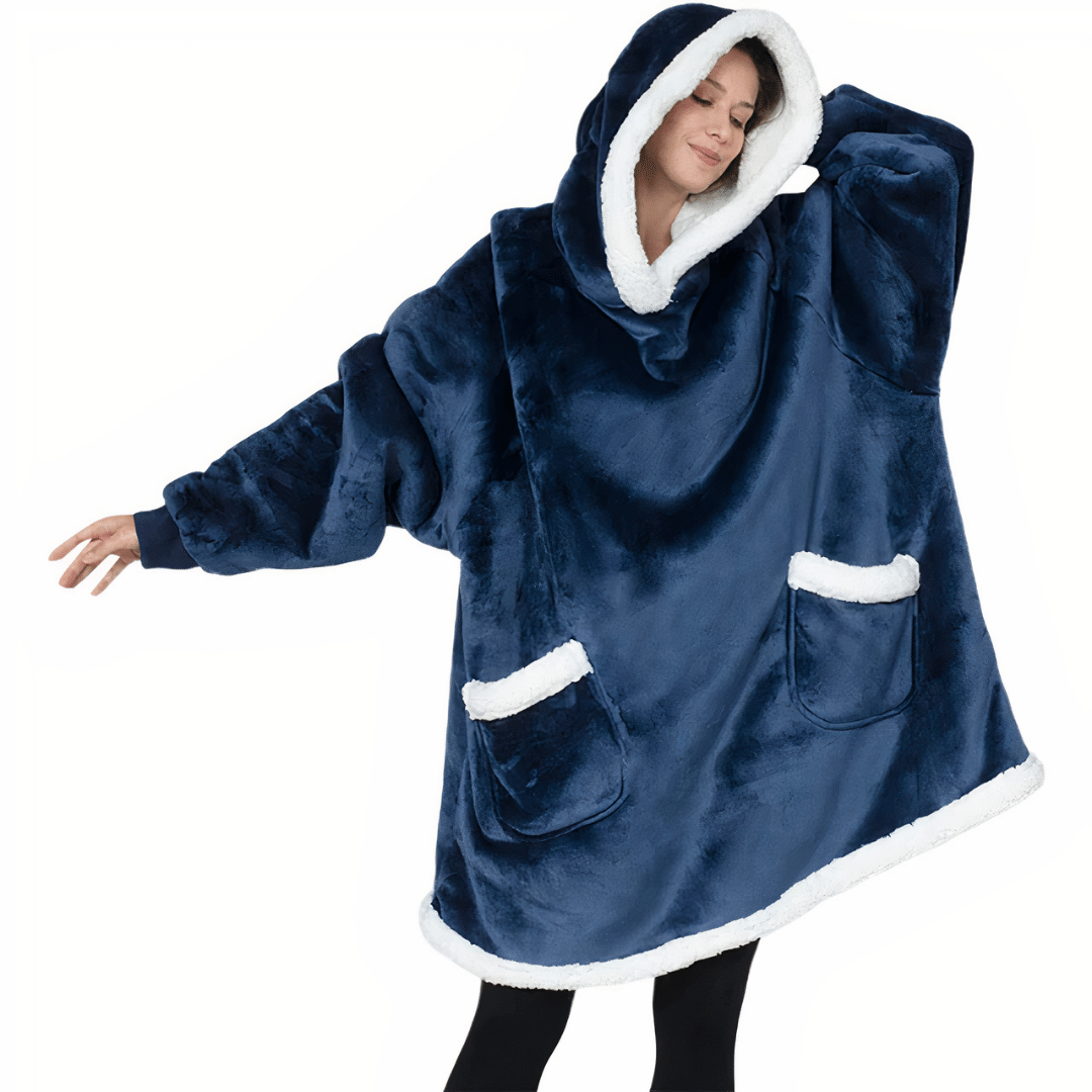 cape poncho capuche polaire femme