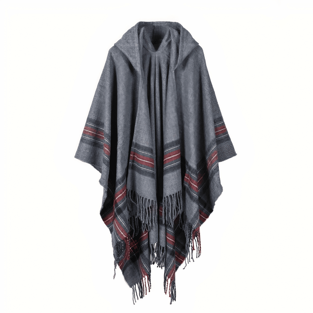 cape poncho femme a capuche