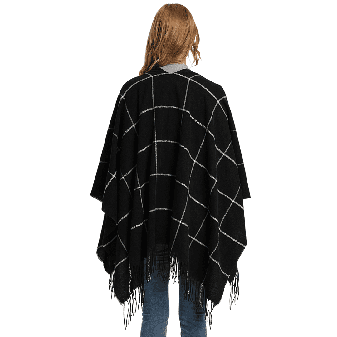 cape poncho noir femme