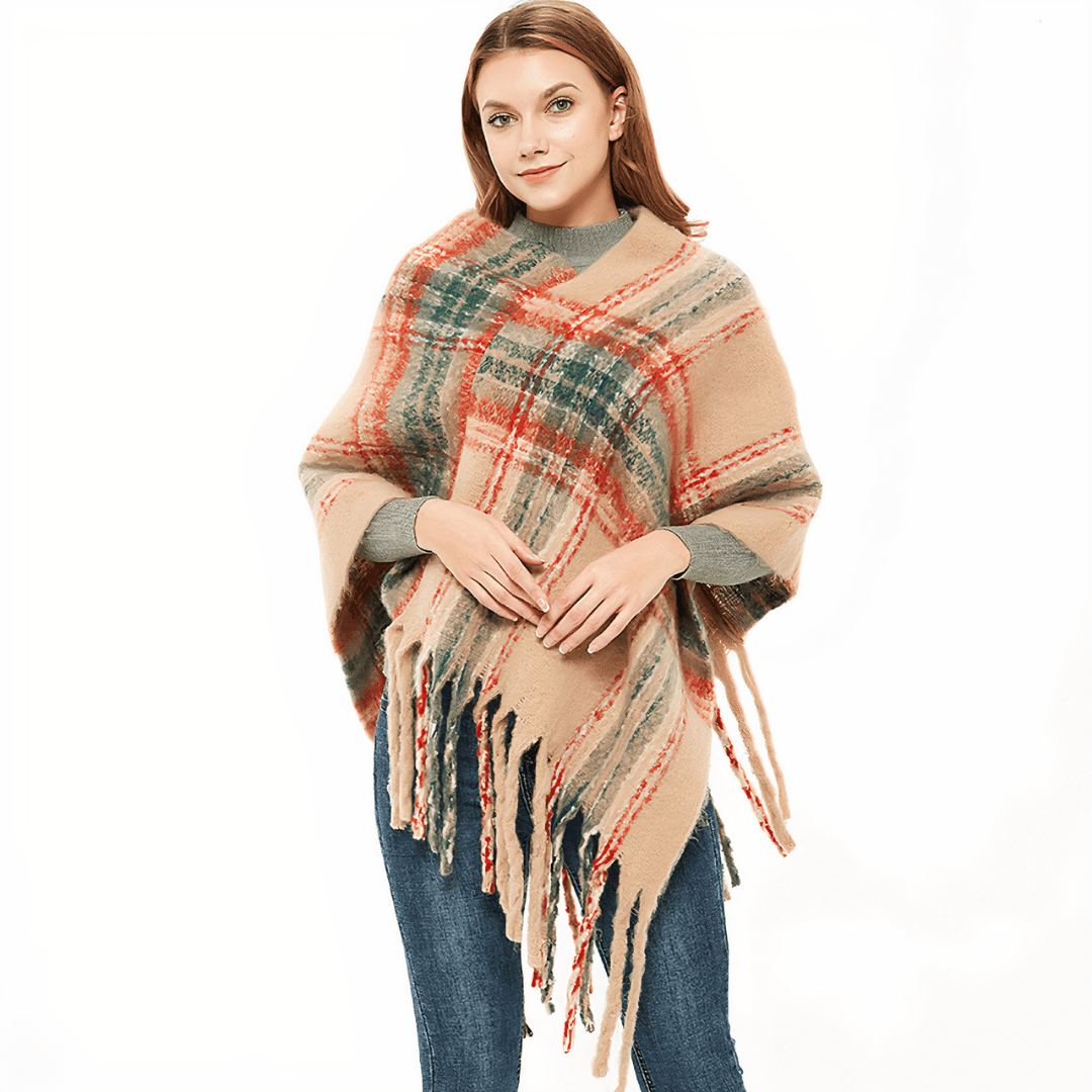 gilet poncho femme beige