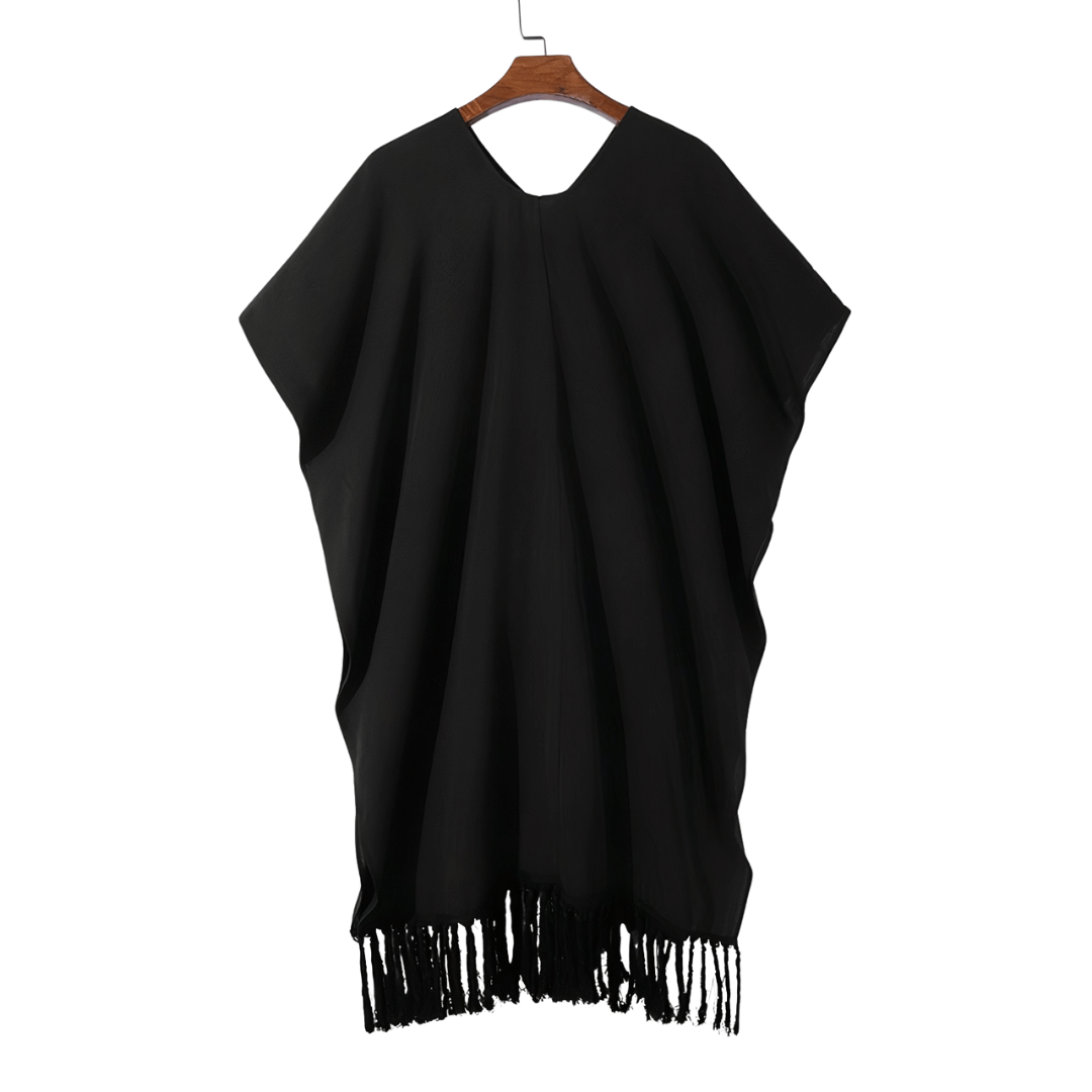 habit poncho noir homme