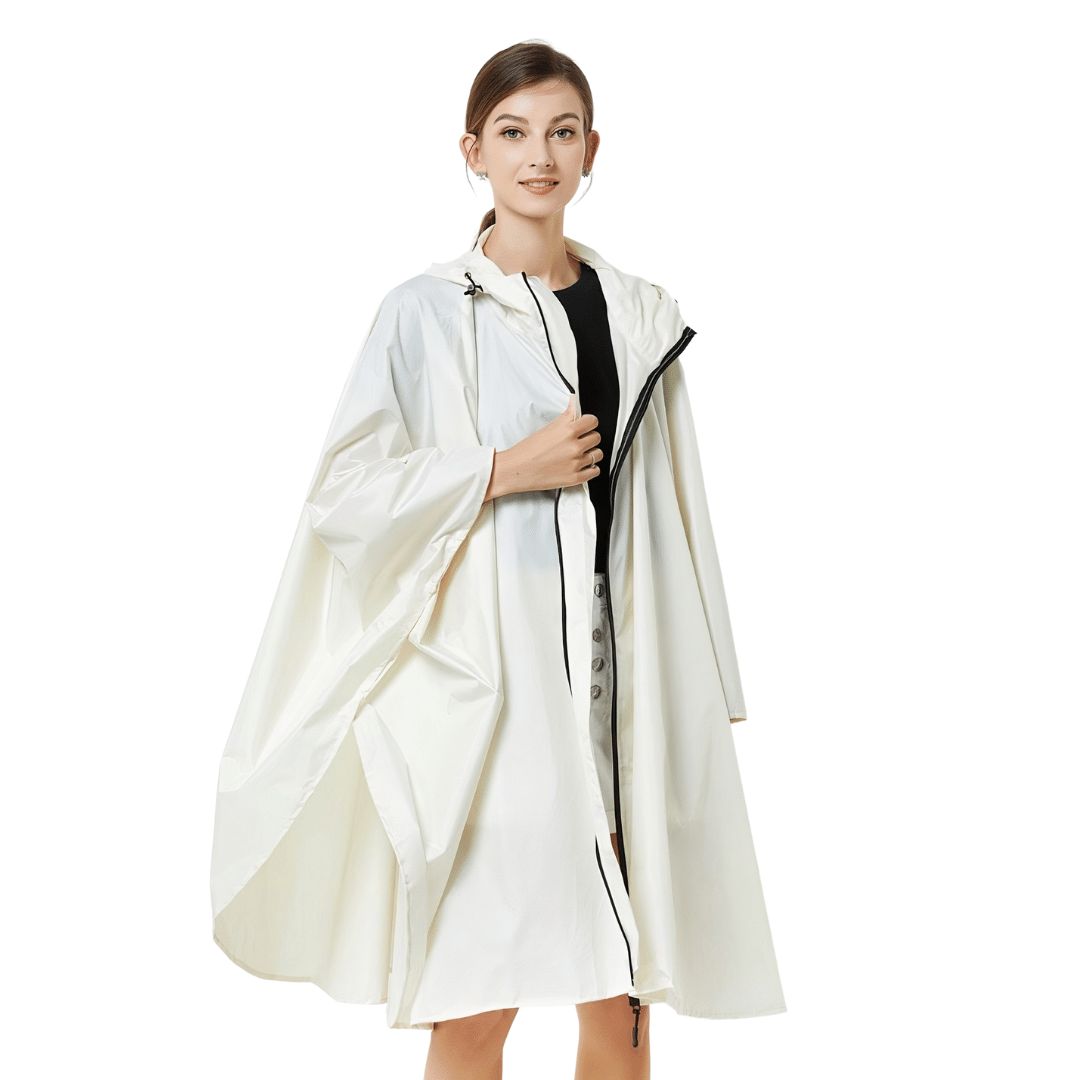 imperméable poncho blanc femme