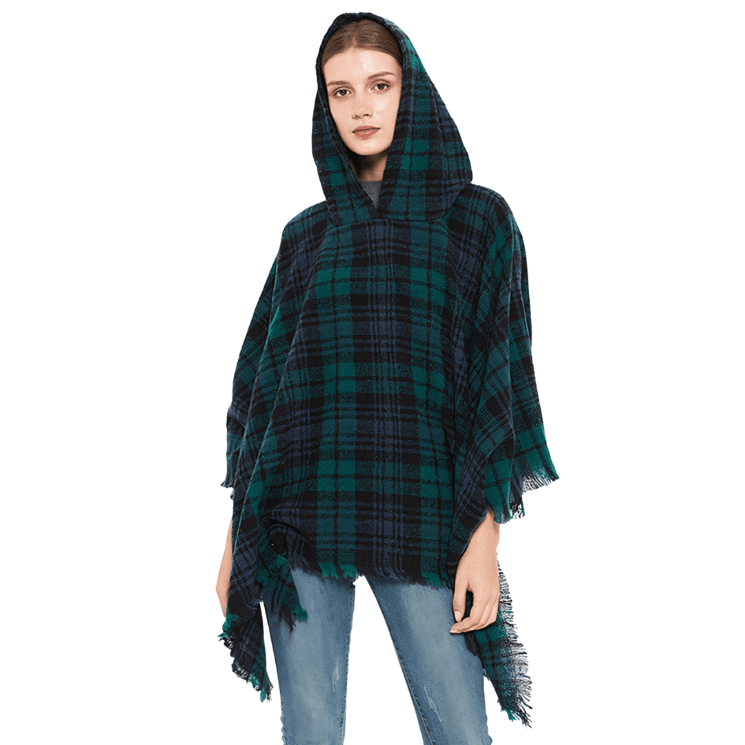 poncho a capuche femme