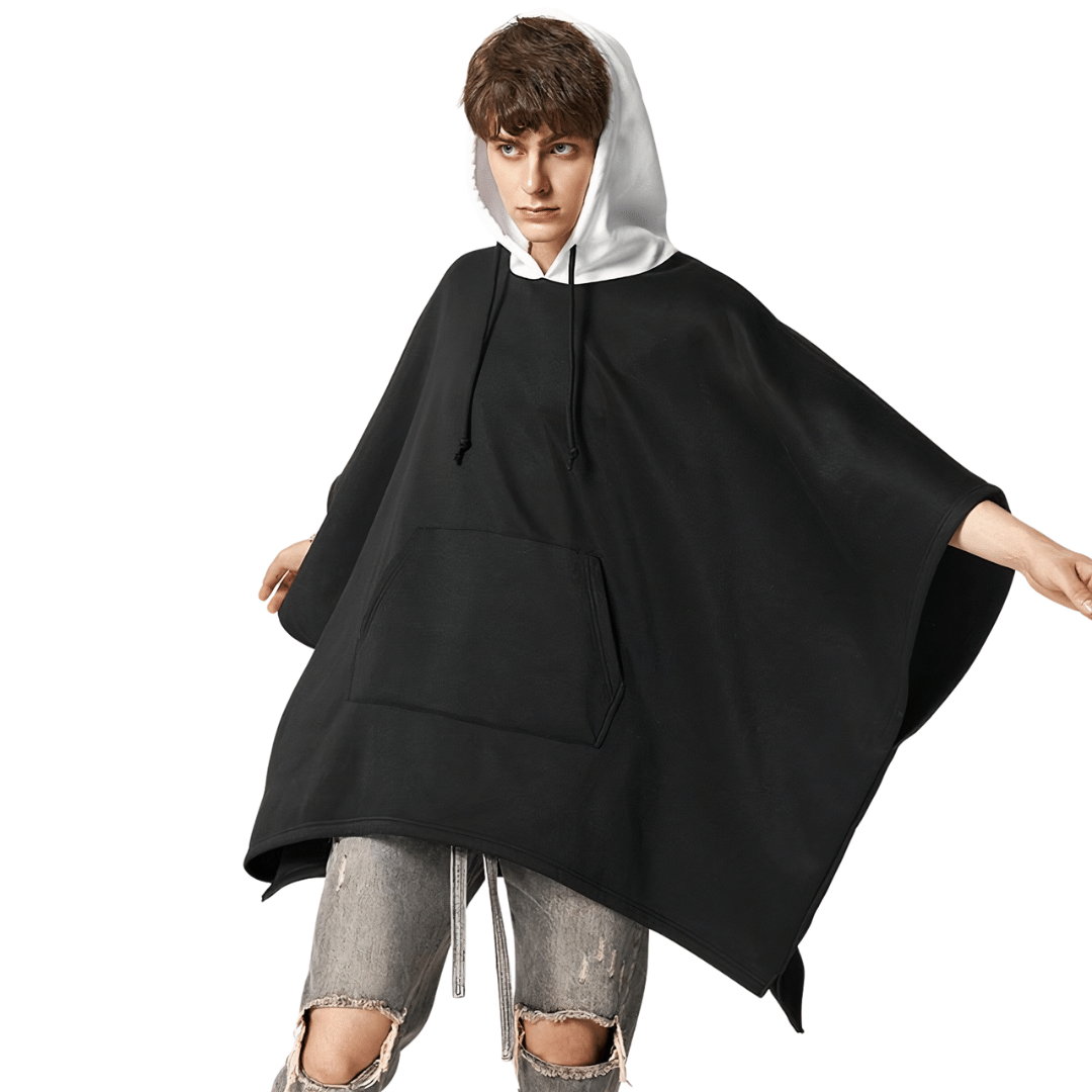 poncho avec capuche homme